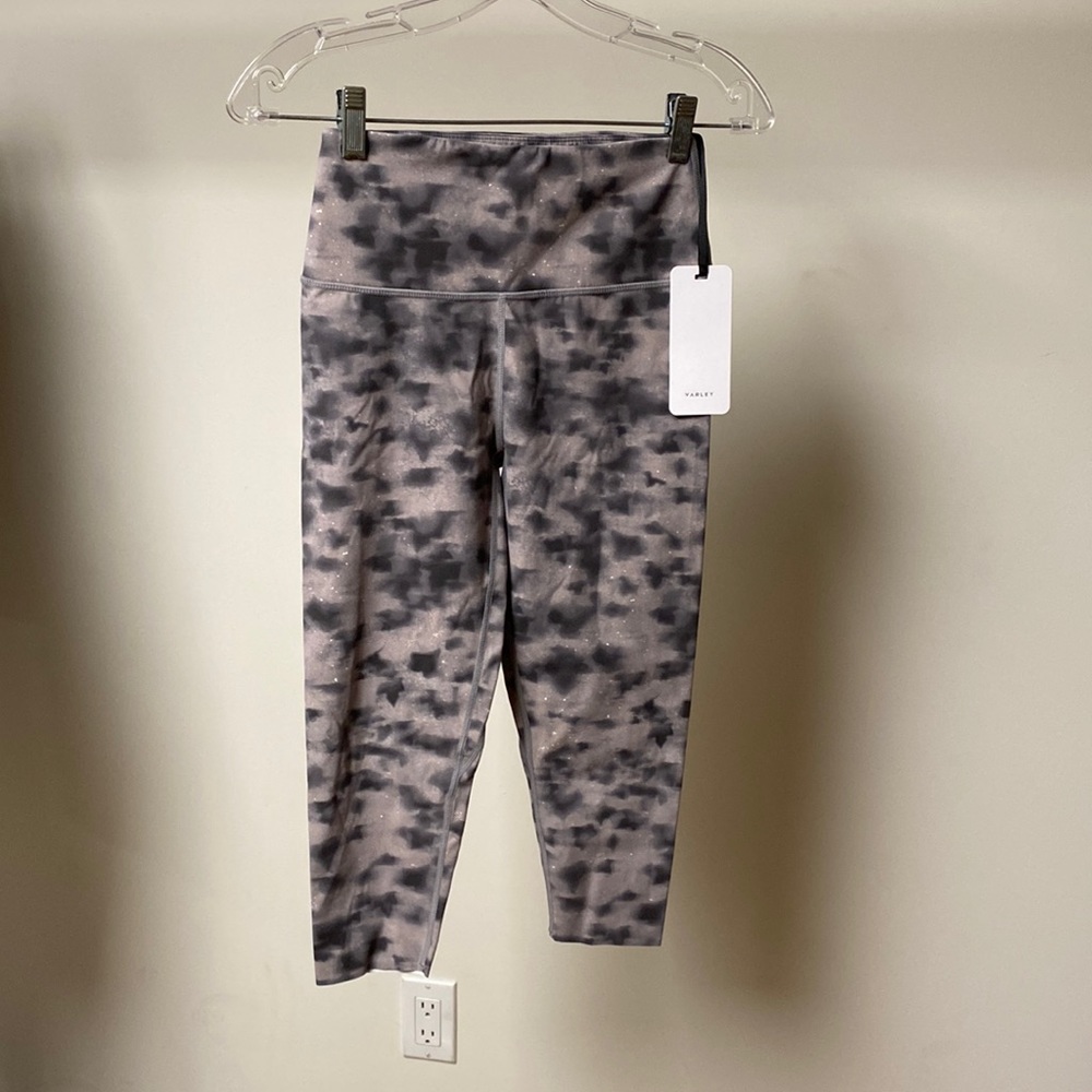 Varley Gray Tie-Dye High-Rise Leggings & sports bra
